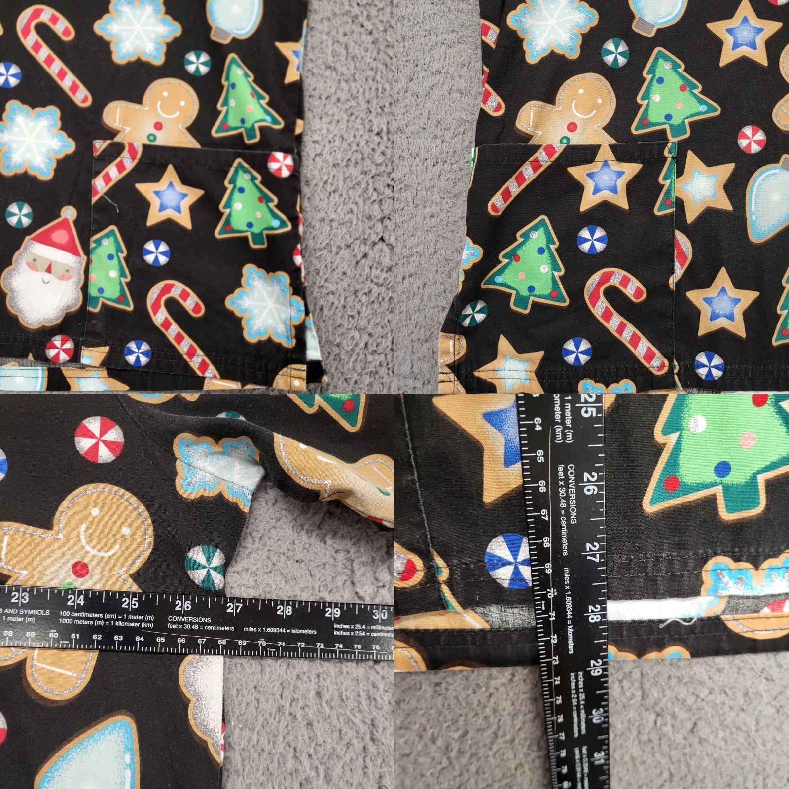 Buttero Butter Soft Scrub Top Women's XL Multicolor Christmas Gingerbread Candy Cane Scrub Top Womens XL Multicolor Christmas Size XL / US 12-14 / IT 48-50 - 8 Thumbnail