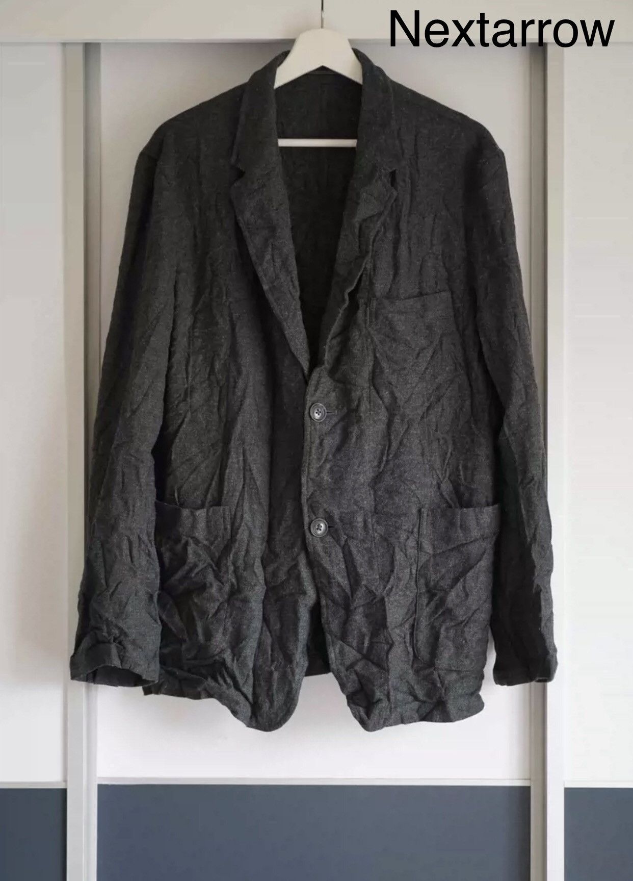Yohji Yamamoto Yohji Yamamoto 16aw grey wool pleated suit 2412-Nextarrow Size 46S - 1 Thumbnail