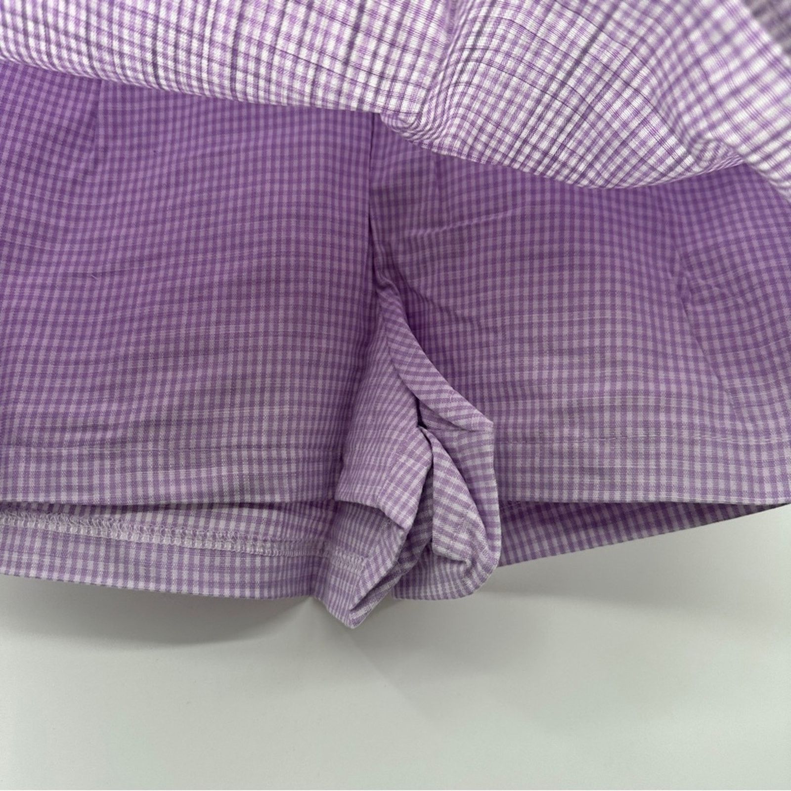 Free People Free People Big Dreams Lavender Gingham Skort Size 8 NEW Size 30" / US 8 / IT 44 - 4 Thumbnail