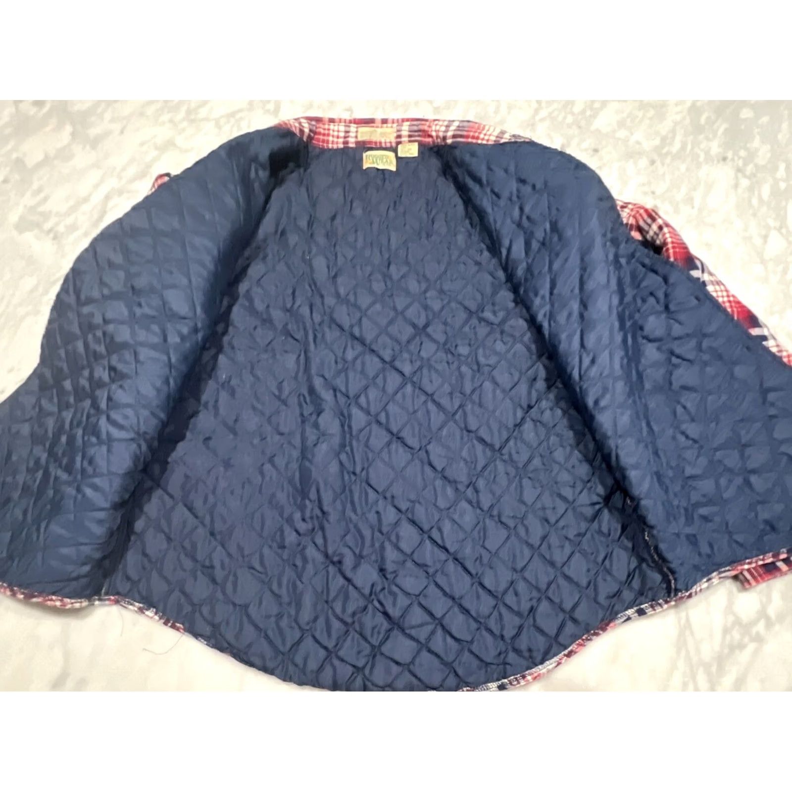 Vintage VINTAGE Rugged Wear By BOG Shirt Shacket Men’s L Button Up Flannel Quilt Lined Red White Blue Grunge 1980s Mens Size US L / EU 52-54 / 3 - 7 Thumbnail