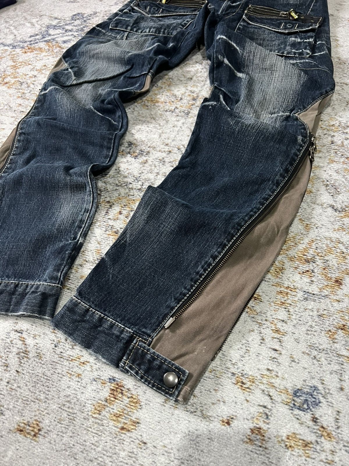 Issey Miyake × Japanese Brand × PPFM PPFM Rebuild Zipper Denim Punk Bondage Style Size US 31 - 3 Thumbnail