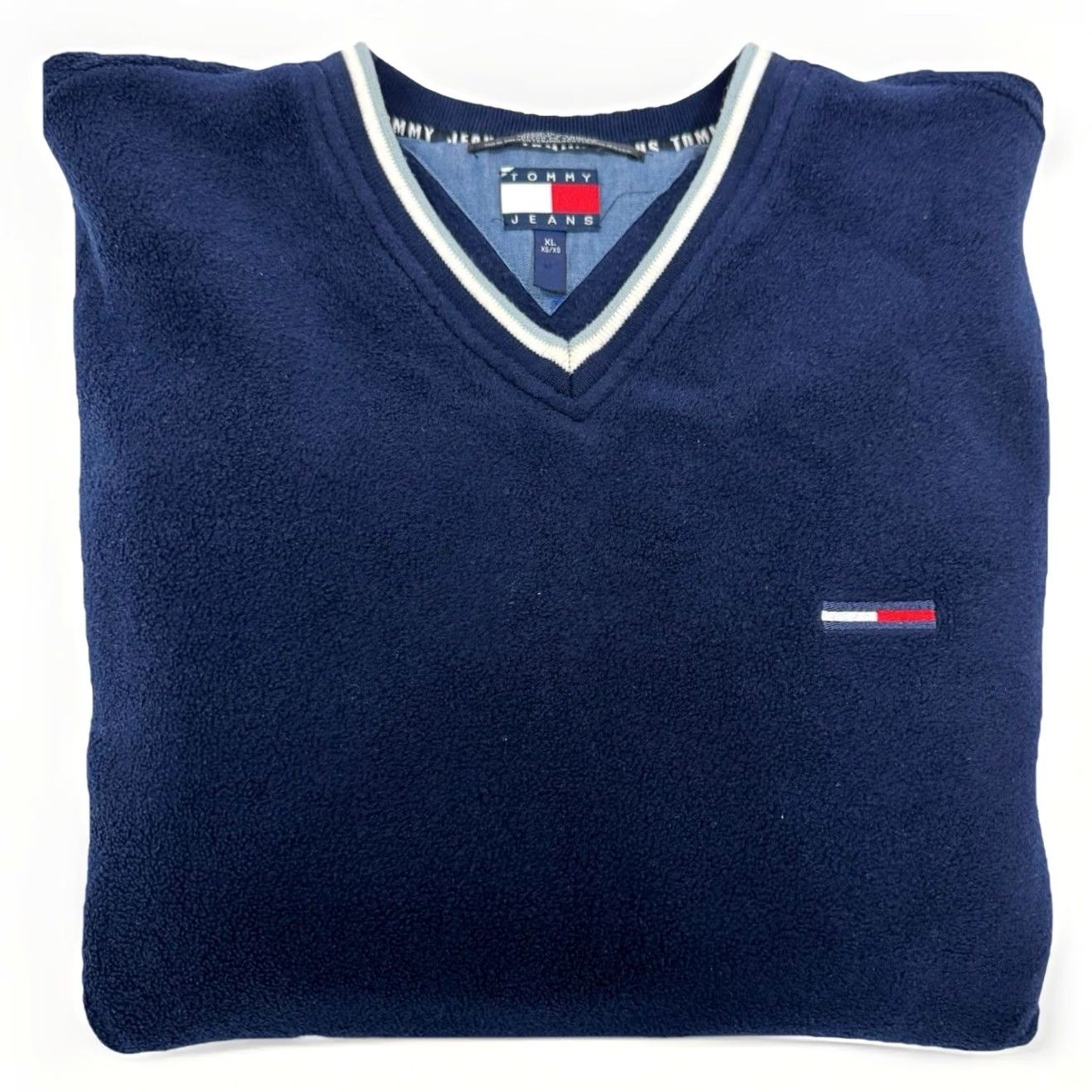 Tommy Hilfiger VINTAGE Tommy Hilfiger Sweatshirt Pullover Blue XL Mens Crew Neck Logo 90s Fashion Streetwear Size US XL / EU 56 / 4 - 2 Thumbnail