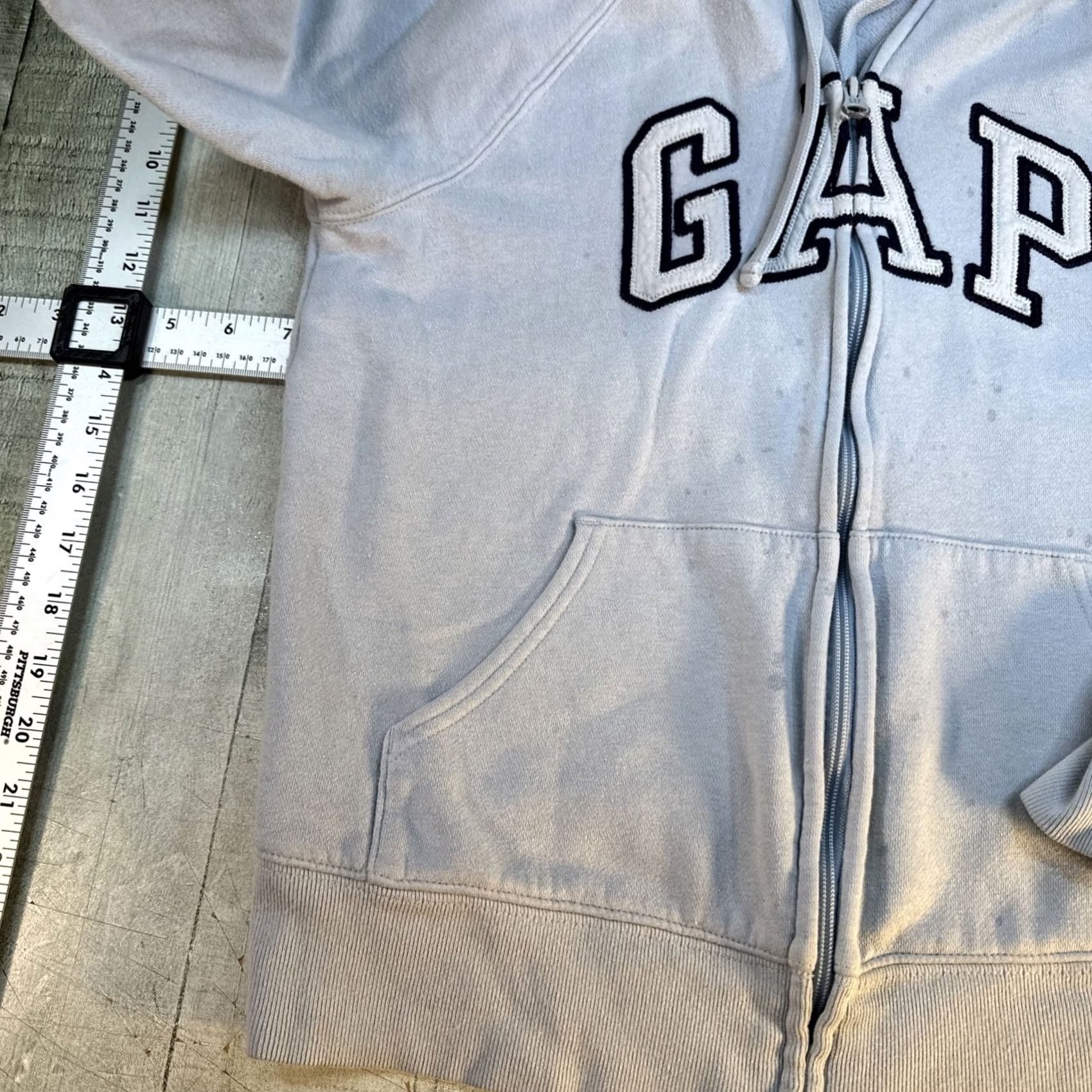 Gap VINTAGE Gap Hoodie XS Light Blue Full Zip Mens Regular Size XS Blue Hoodie Gap Mens XS Light Blue Full Zip Size US XS / EU 42 / 0 - 2 Thumbnail