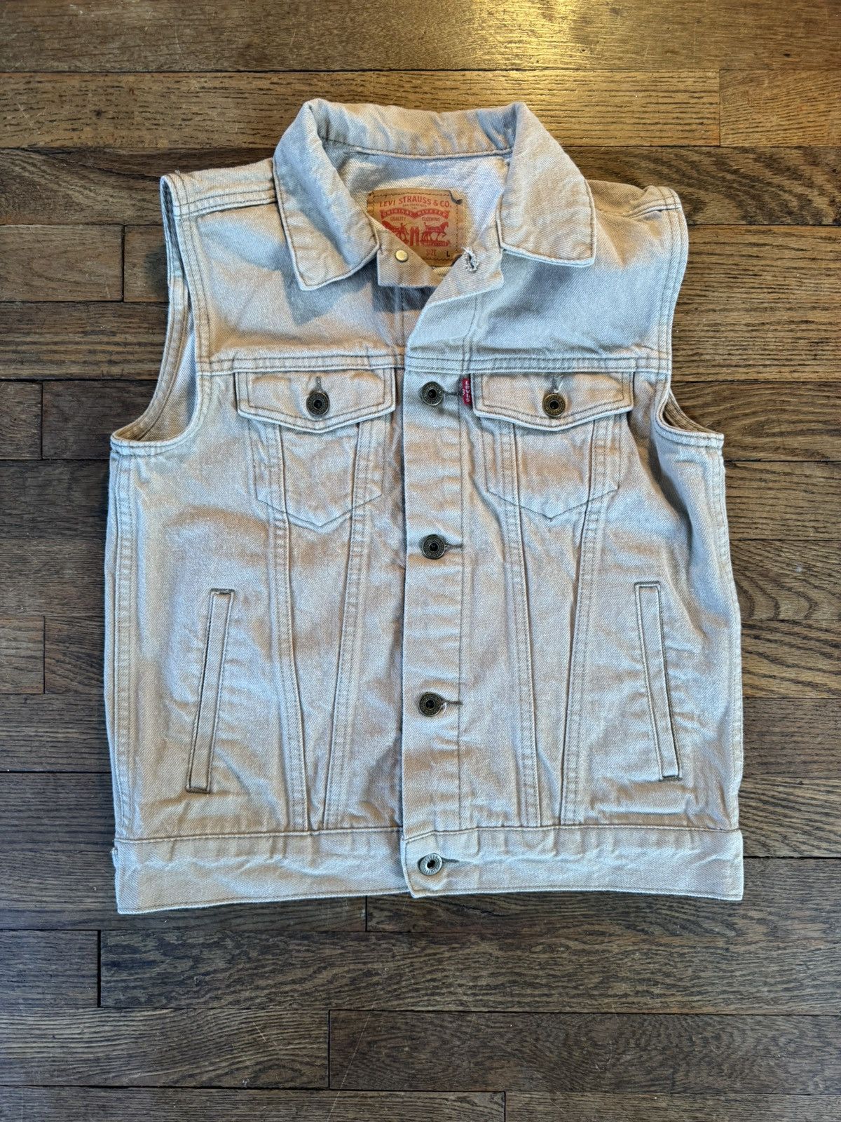 Levi's Levi’s Trucker Vest S Beige Size S / US 4 / IT 40 - 1 Thumbnail