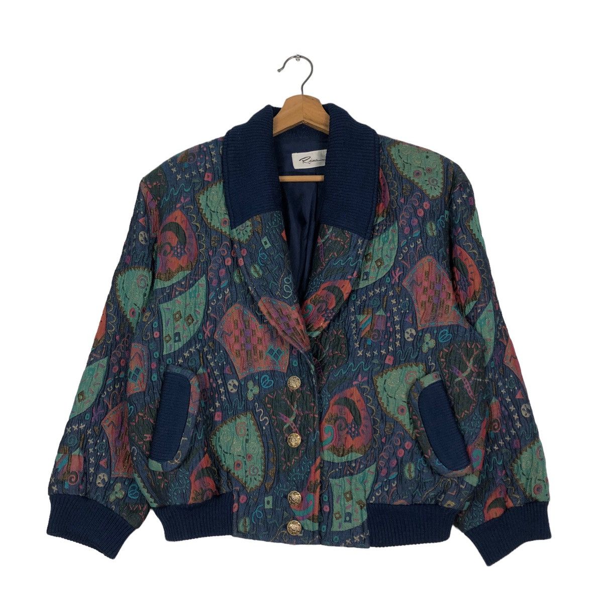 Japanese Brand 🔥Vintage Bomber Jacket Double Collar Reina Art Issey Miyake Size US M / EU 48-50 / 2 - 1 Thumbnail