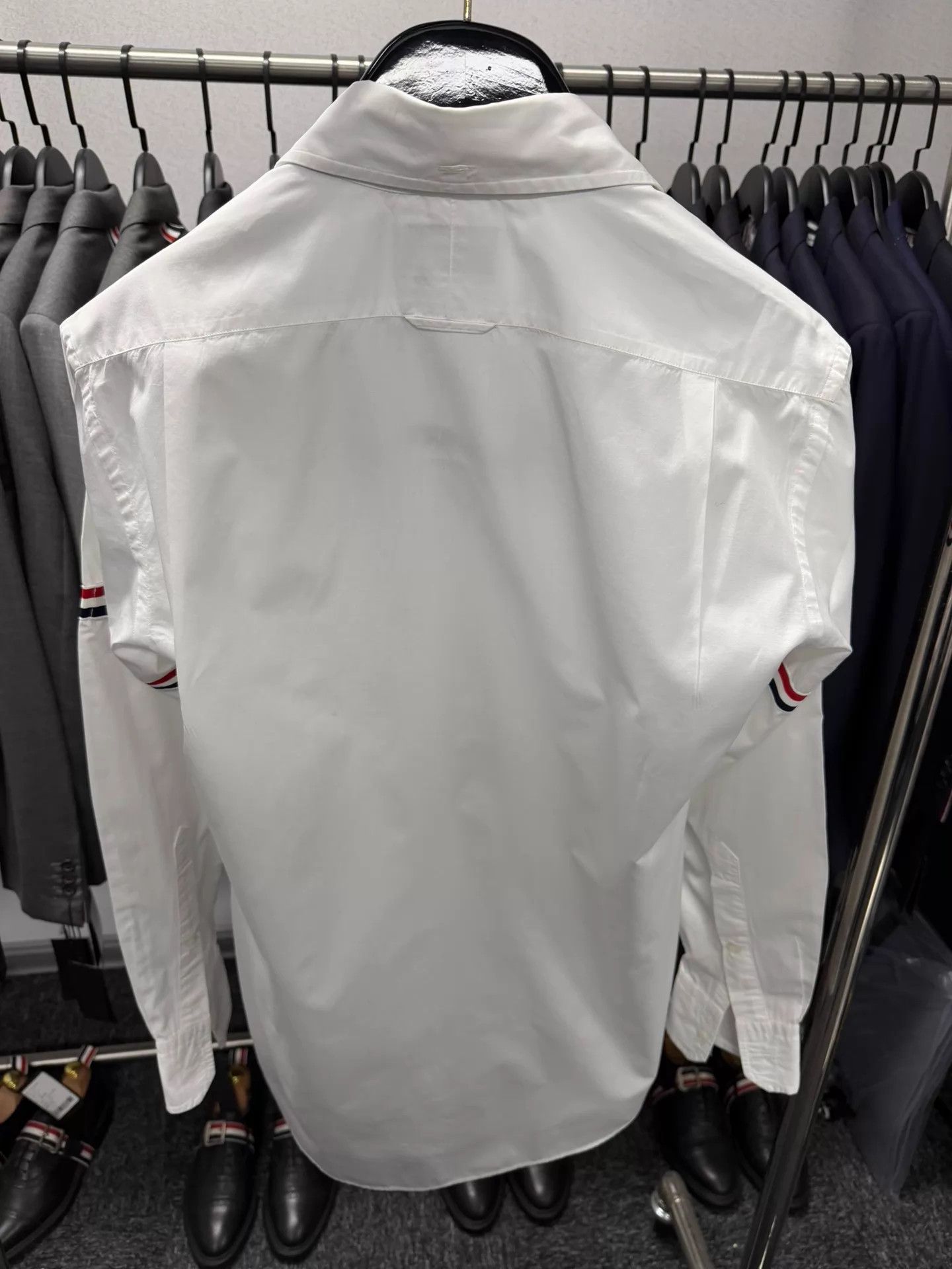 Thom Browne TB Men's Classic Double Sleeve Tab White Poplin Shirt Size 2 Size US M / EU 48-50 / 2 - 2 Thumbnail