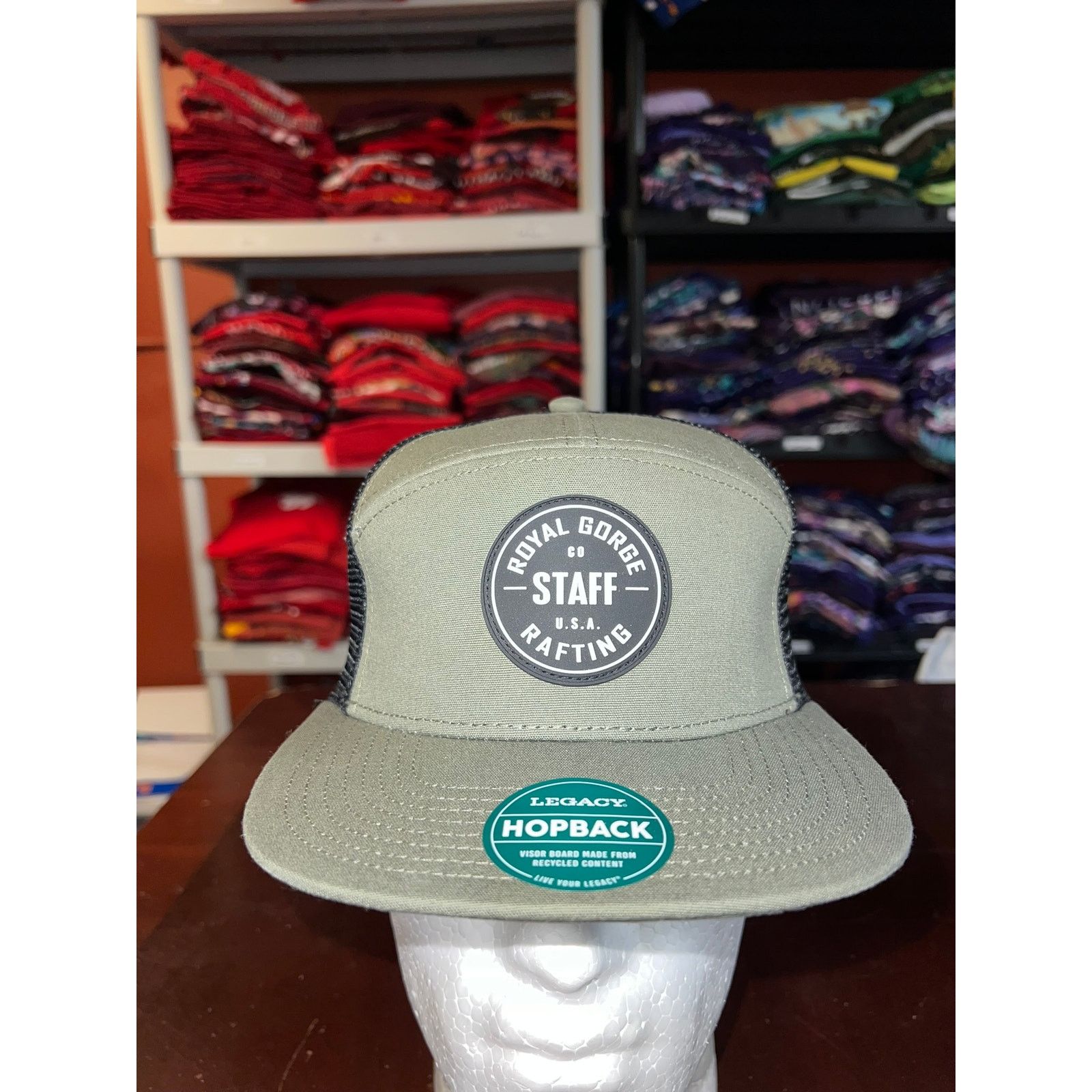 Vintage Royal Gorge Hat Staff Legacy Hopback Brown 7 Panel Flat Brim Size ONE SIZE - 1 Thumbnail
