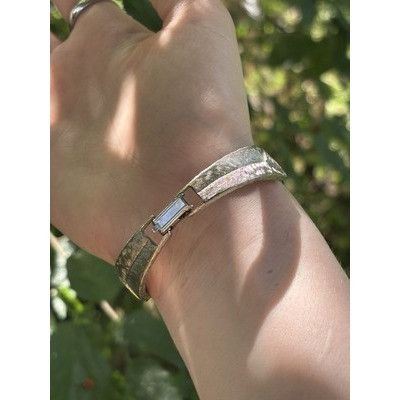 Vintage Silver Tone Mesh Flower Bracelet Vintage With A Fold Over Cl Size ONE SIZE - 4 Thumbnail