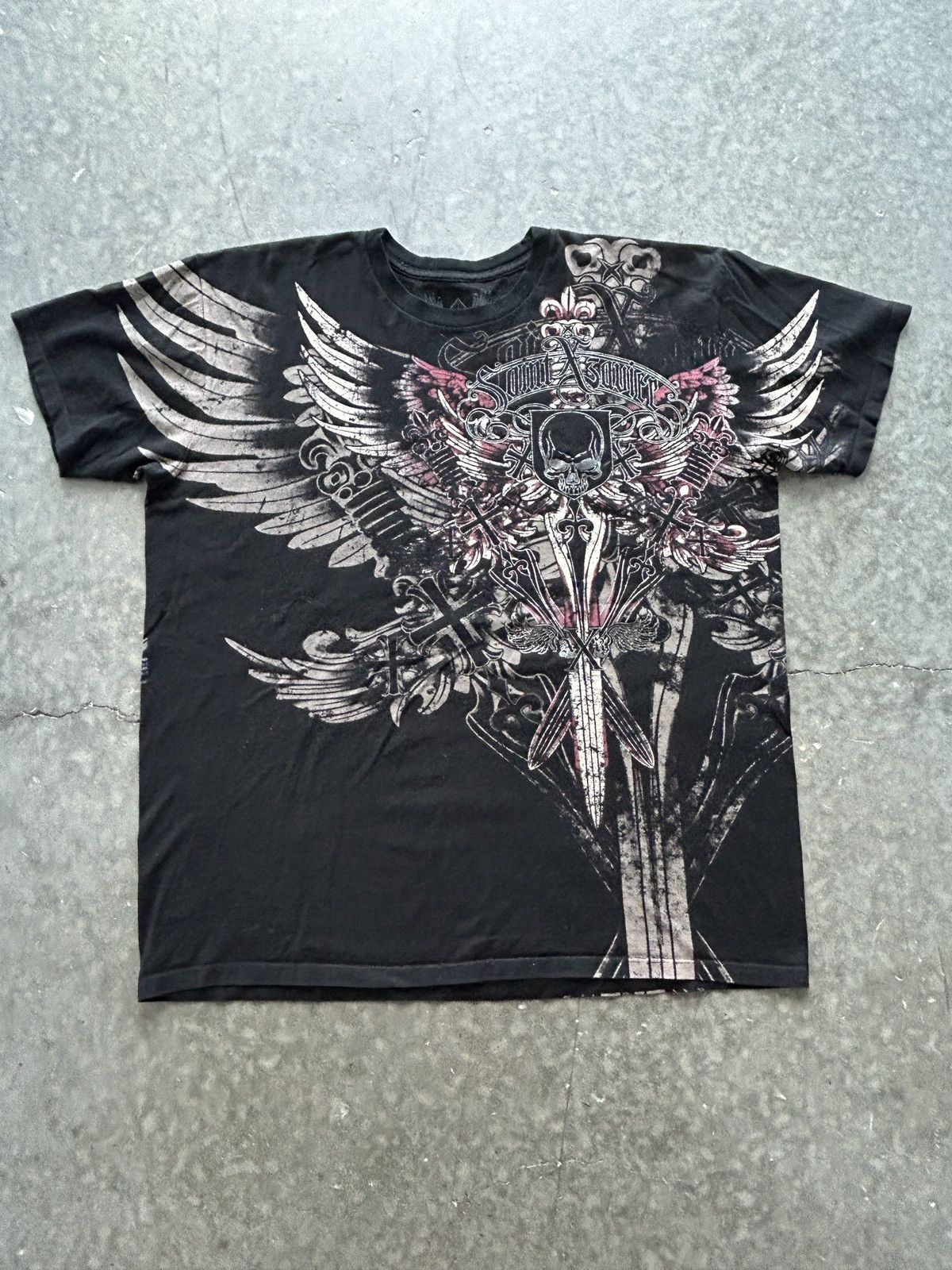 Vintage Vintage Y2K Saint Xzavier Graphic Tee Skater Style Size US XL / EU 56 / 4 - 1 Thumbnail