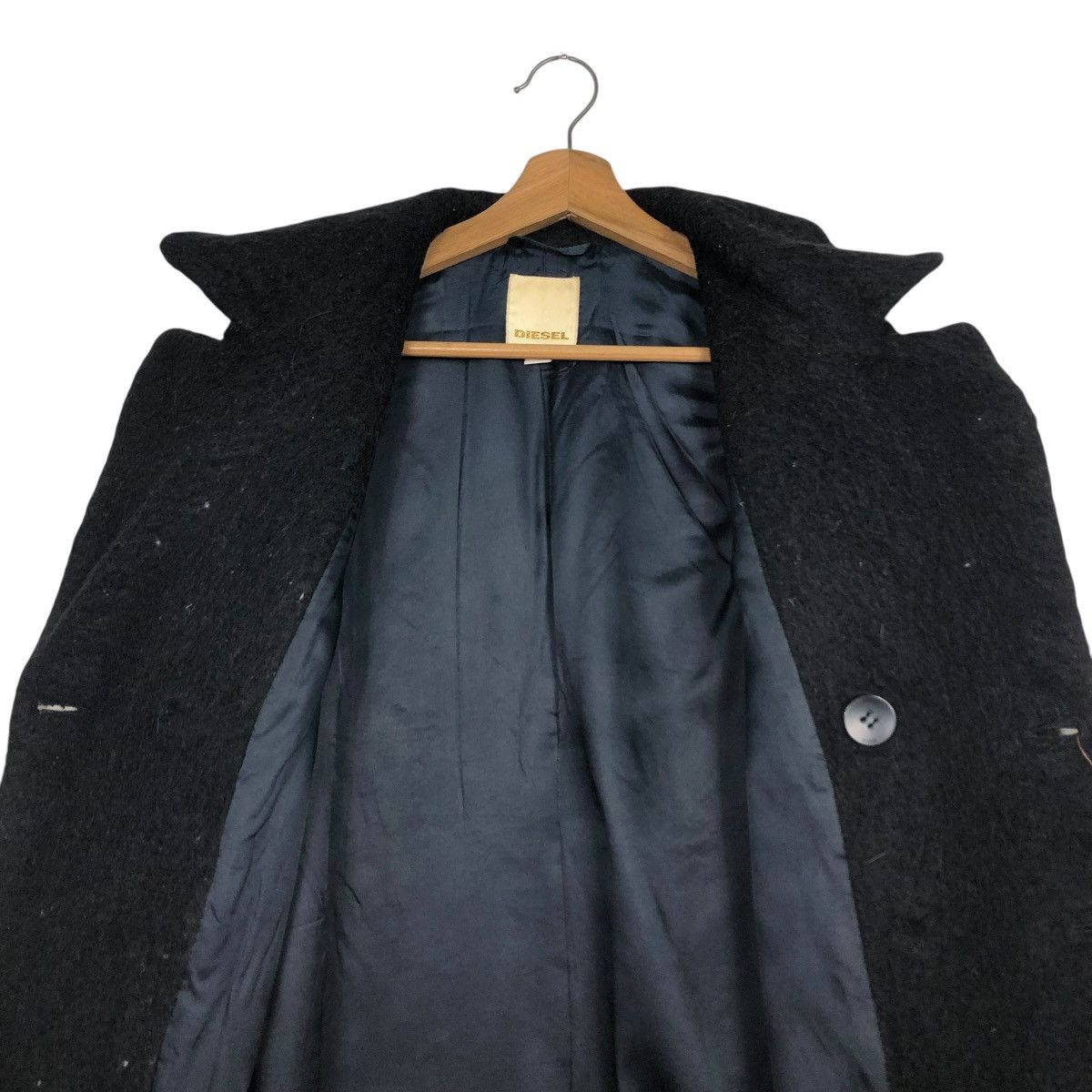 Diesel 🔥RICH BLACK MOHAIR LONG JACKET DOUBLE BREAST DIESEL Size US XXS / EU 40 - 17 Thumbnail