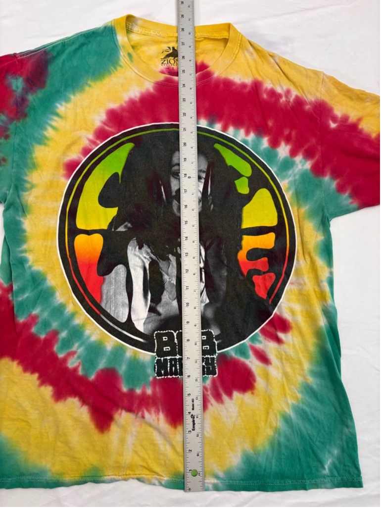 Zion Rootswear Men's Zion Rootswear Bob Marley T-shirt,L Yellow/Red Tie Dye Size US L / EU 52-54 / 3 - 4 Thumbnail