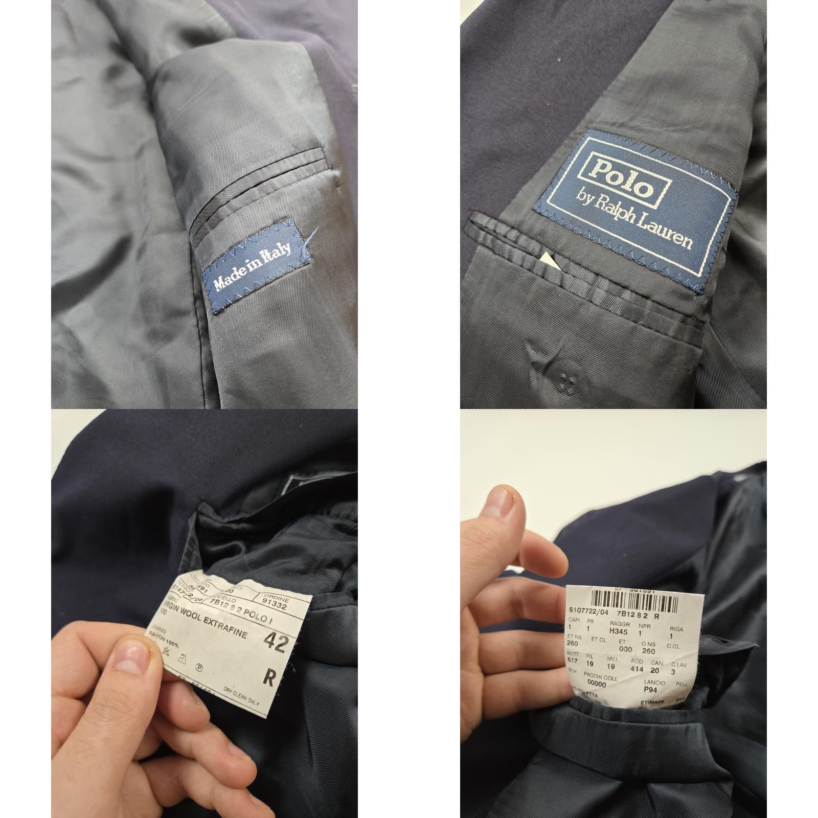Polo Ralph Lauren Polo Ralph Lauren Sport Coat Jacket Mens 42R Navy Wool Made In Italy Blazer Notch Lapel Three-Button Front Used Size US XL / EU 56 / 4 - 8 Thumbnail