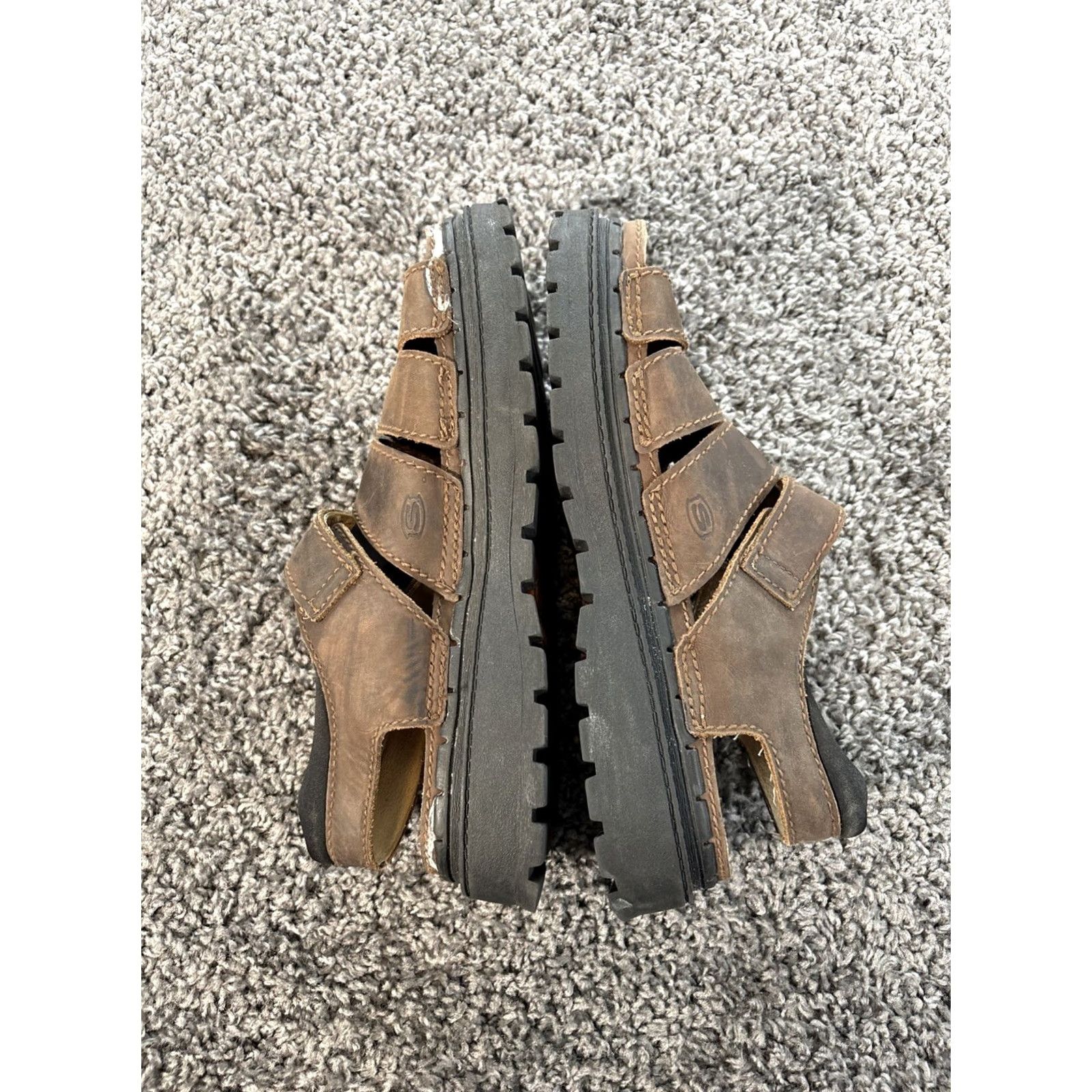 SKECHERS Skechers Sandals Mens 11 Leather Brown Fisherman Y2K Platform Slide Shoes Size ONE SIZE - 5 Thumbnail