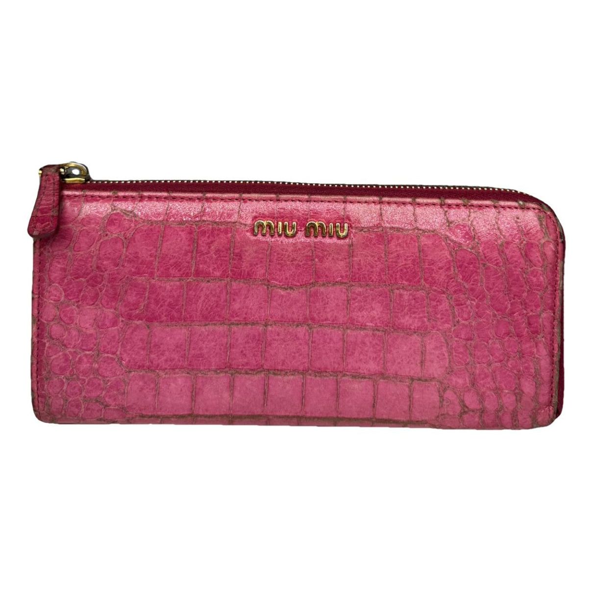 Miu Miu Pink Leather Wallet Size ONE SIZE - 1 Thumbnail