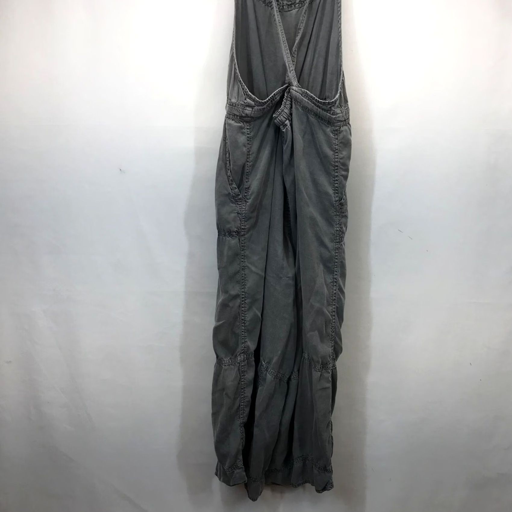 Vintage SUSINA Women's Small - Gray 100% TENCEL Sleeveless Gathered Waist Jumpsuit Size 28" / US 6 / IT 42 - 7 Thumbnail