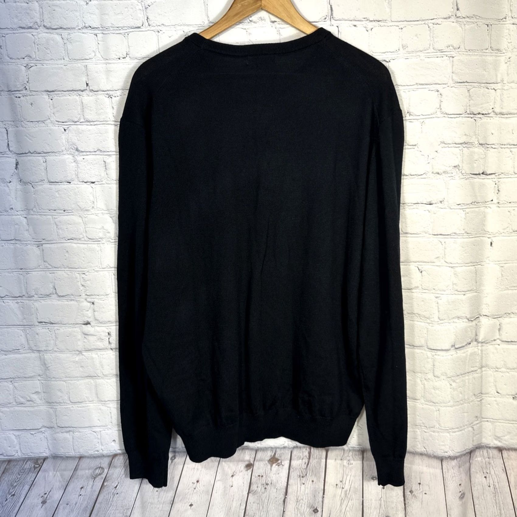 CO Collars & Co Sweater Mens XXL Black Australian Merino Wool Crewneck Pullover Knit Black Wool Casual Formal 3XL Mens Size US XXL / EU 58 / 5 - 5 Thumbnail