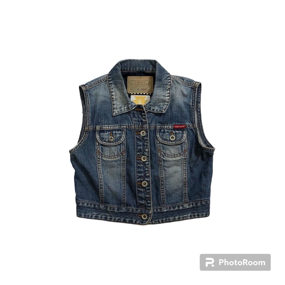 Beauty Beast × Designer × Guess 🖤BLACK FRIDAY🖤 GUESS JEANS VEST JACKET Size XS / US 0-2 / IT 36-38 - 2 Thumbnail