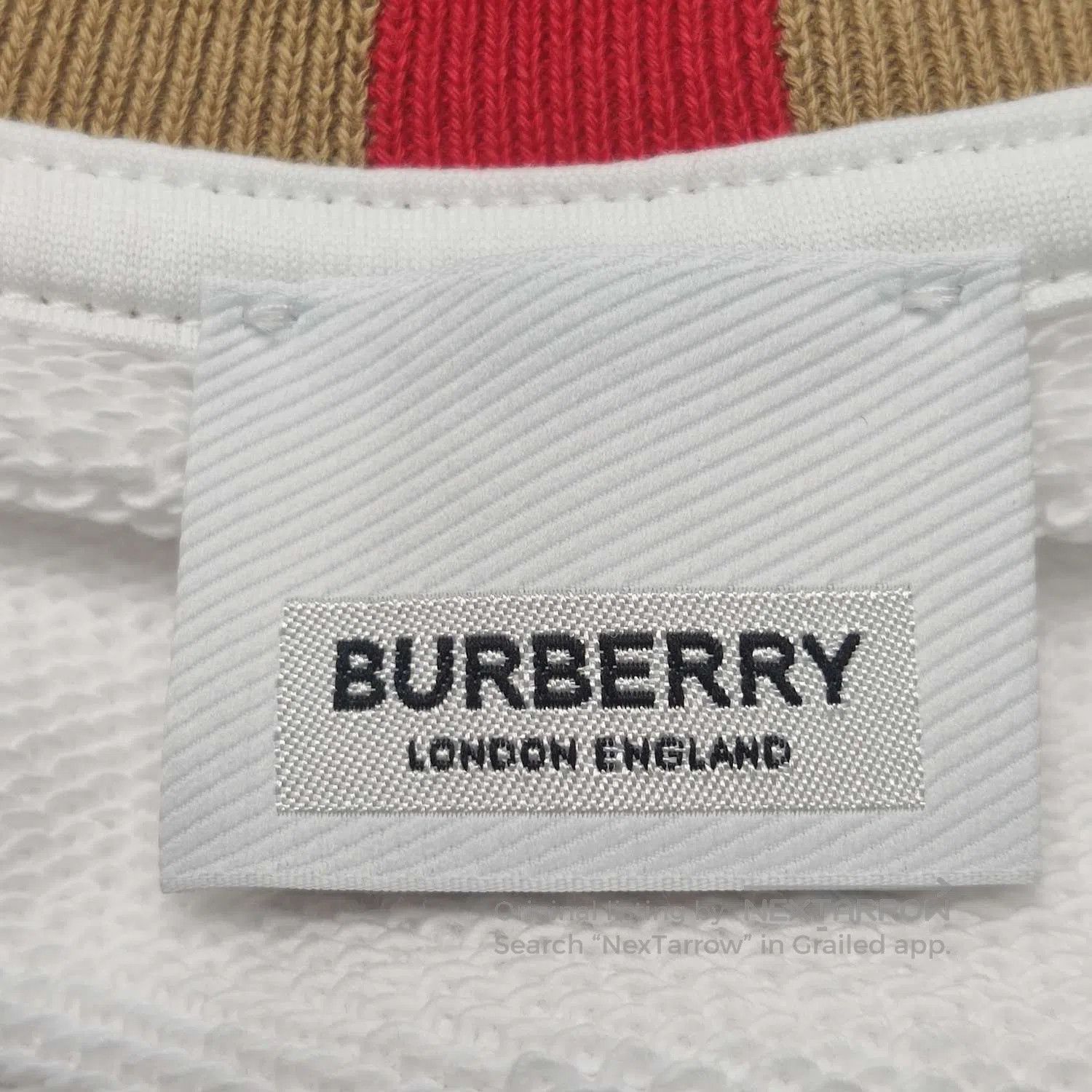 Burberry Burberry White Sweatshirt with Check Collar. Size US S / EU 44-46 / 1 - 3 Thumbnail