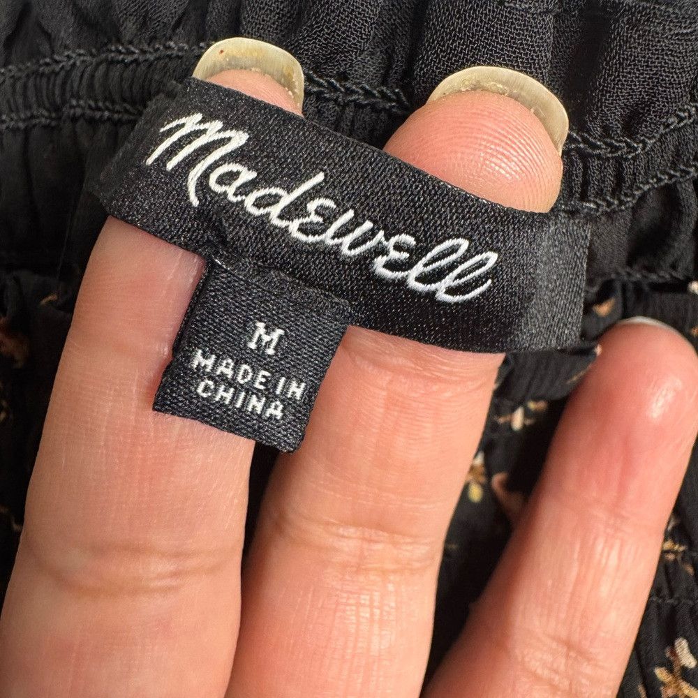 Madewell Madewell Georgette Lucie Bubble-Sleeve Smocked Top in Stem Size M / US 6-8 / IT 42-44 - 4 Thumbnail