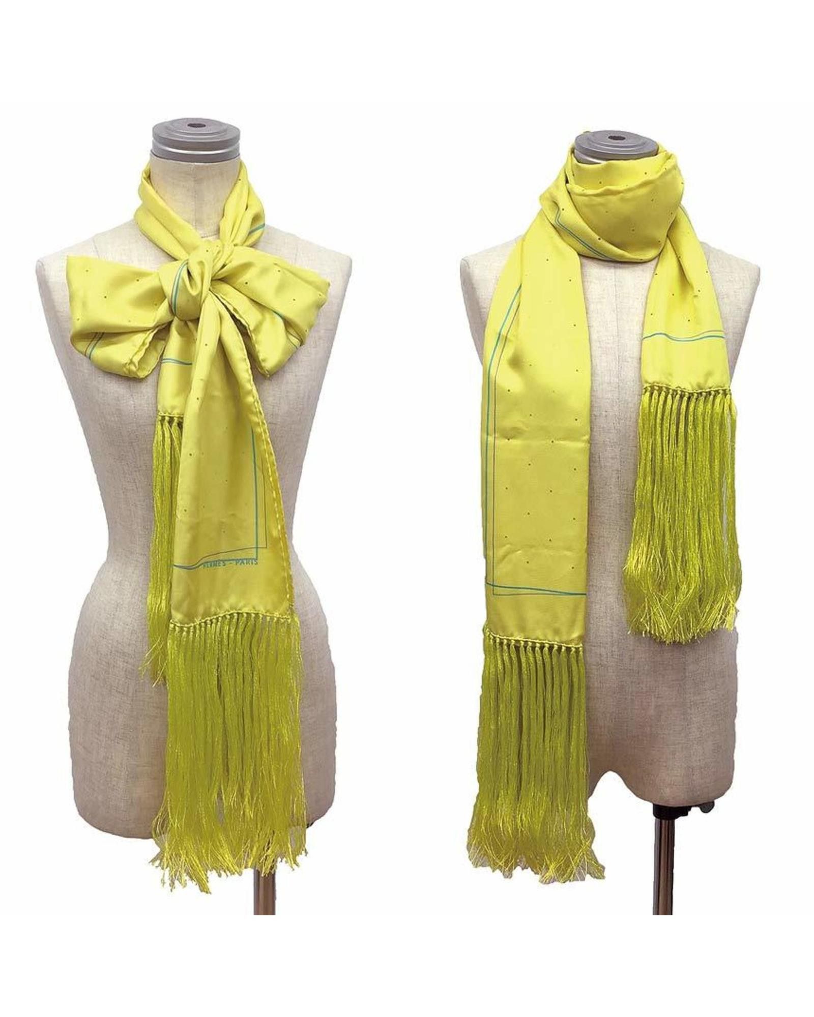 image of Hermes Elegant Yellow Silk Stole, Women's