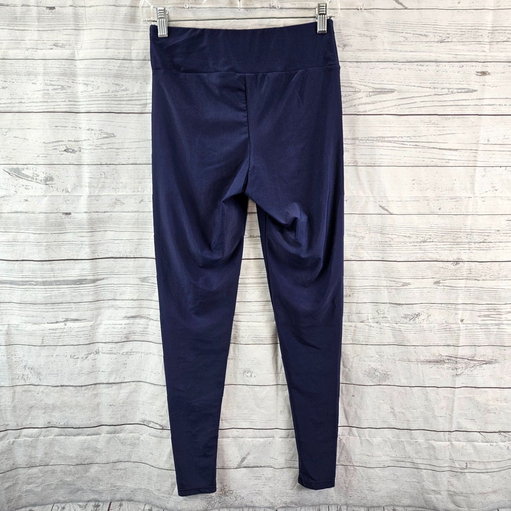 Vintage Ella Mae Womens Leggings Sz Small Solid Blue Mid Rise Womens Activewear Size 28" / US 6 / IT 42 - 4 Thumbnail