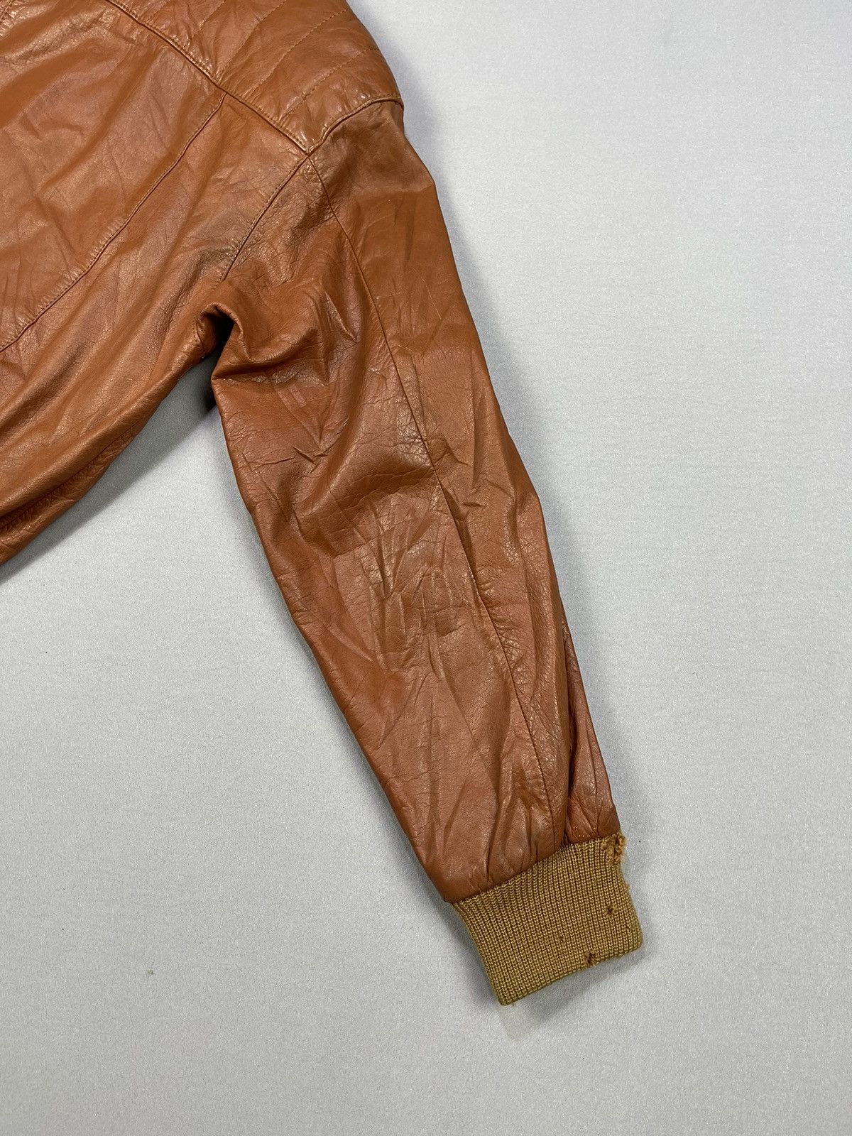 Japanese Brand VINTAGE LEATHER JACKET NOVA CHECK LINED Size US S / EU 44-46 / 1 - 9 Thumbnail
