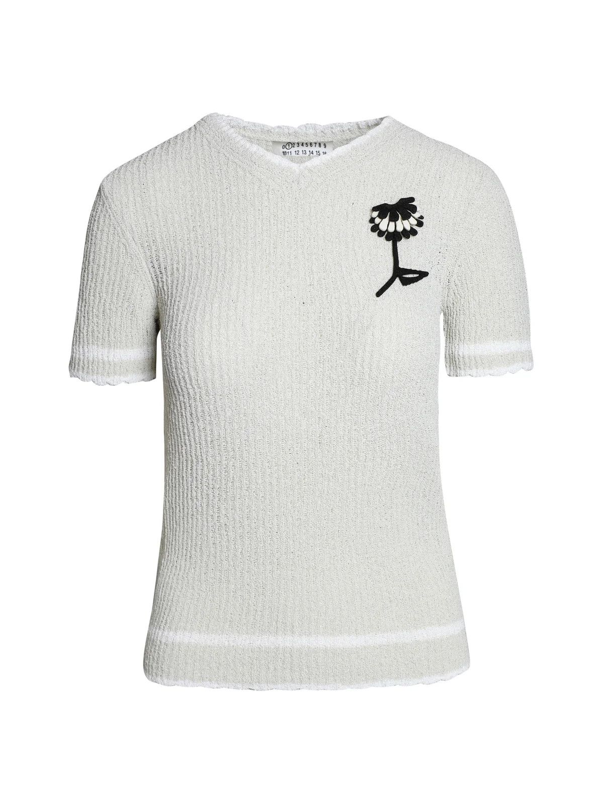 Maison Margiela o1y0625 V-neck Sweater in Light Gray Size S / US 4 / IT 40 - 1 Thumbnail