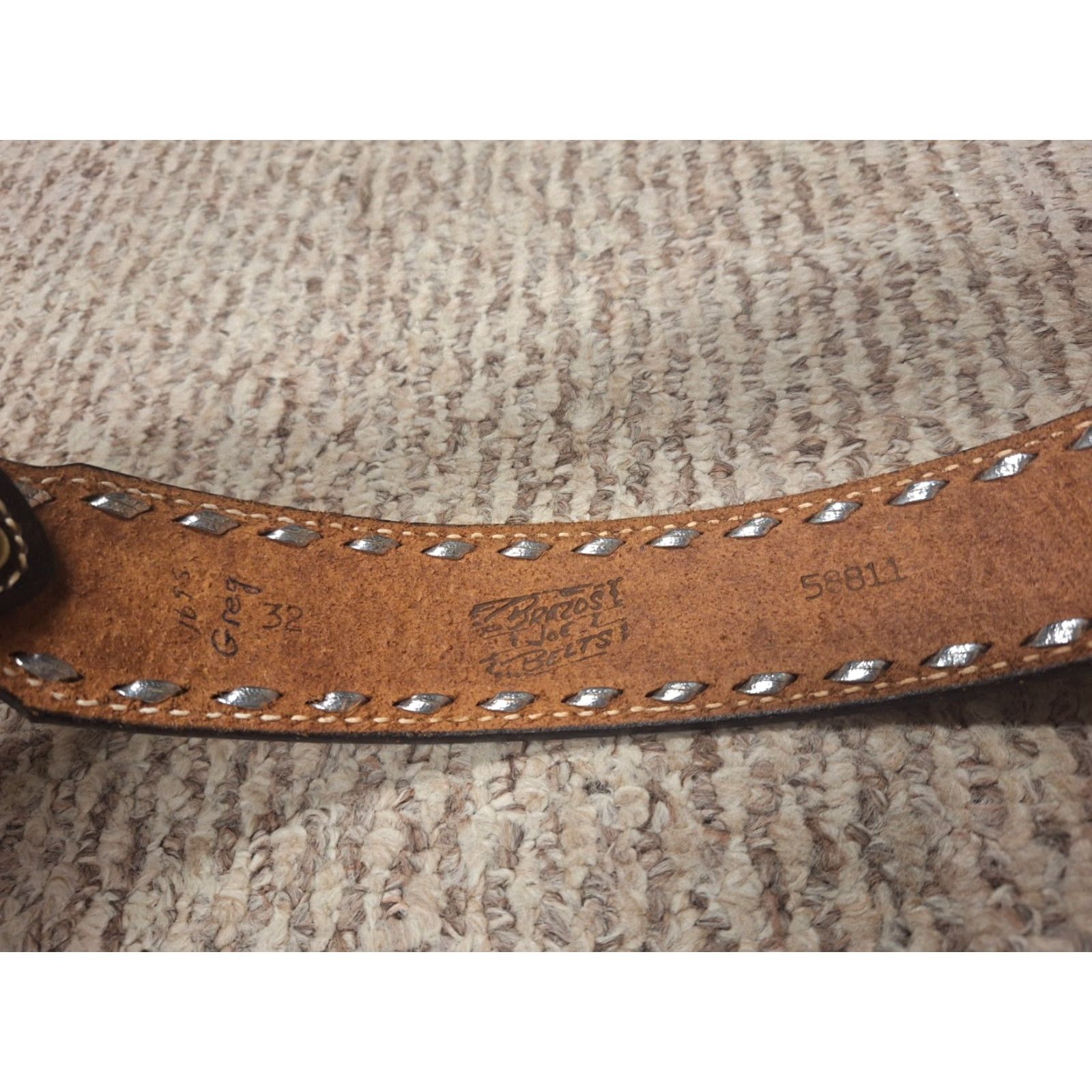 Vintage VINTAGE Western Belt Brazos Joe Belts 32 Black Leather Floral Cowboy Personalize Yes Men Belt 90s Size 32 - 5 Thumbnail