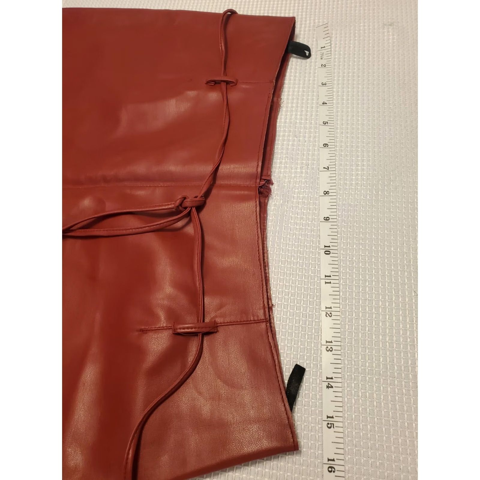 Vintage New title: Vintage Accomplice Red Knee Length Vegan Leather Skirt Junior Sz 11 Business - Style Size 32" / US 10 / IT 46 - 7 Thumbnail