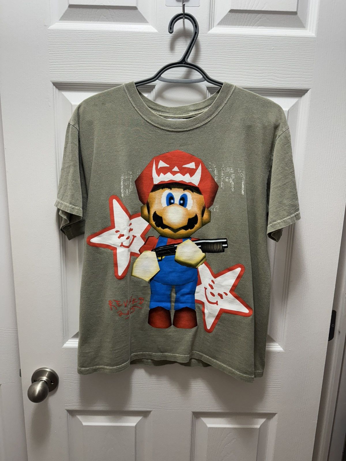 Ass Pizza 730 Mario Gun Shirt Revised Grey