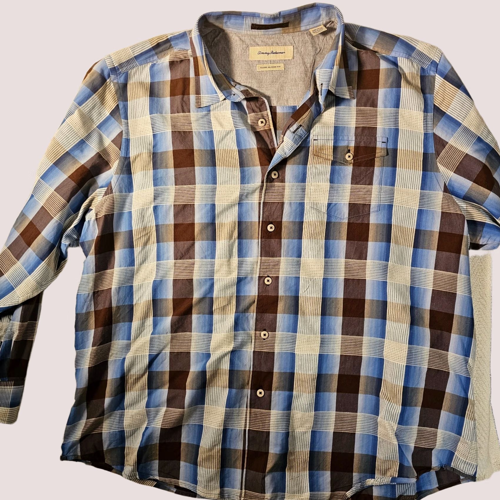 Tommy Bahama Tommy Bahama Button-Up Shirt Island Modern Fit Multicolor Plaid 2XL Men’s Long Sleeve Button-Down Collared Shirt Size US XXL / EU 58 / 5 - 1 Thumbnail