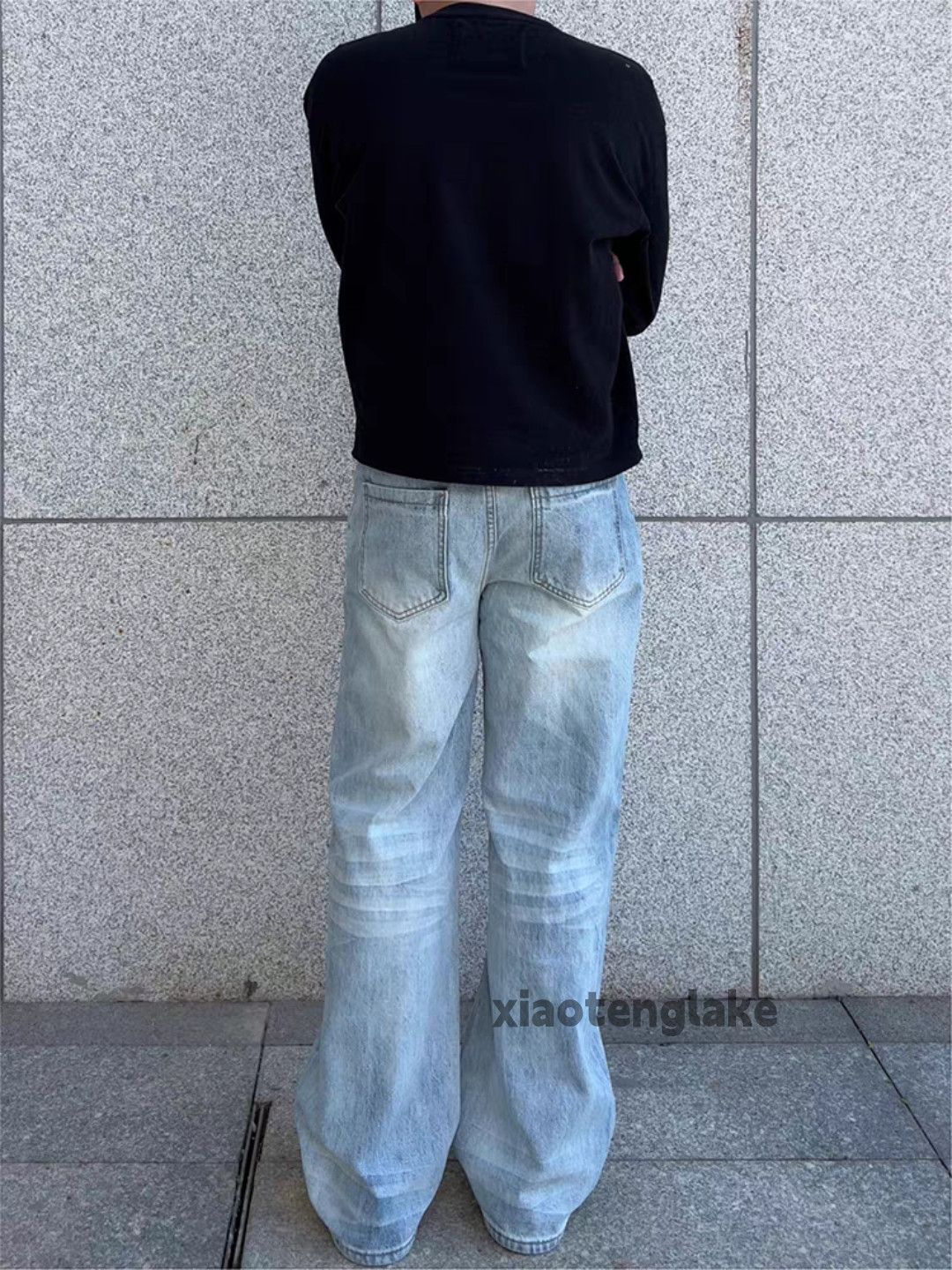 Jean zx vintage washed faded loose baggy flared jeans Size US 30 / EU 46 - 2 Thumbnail