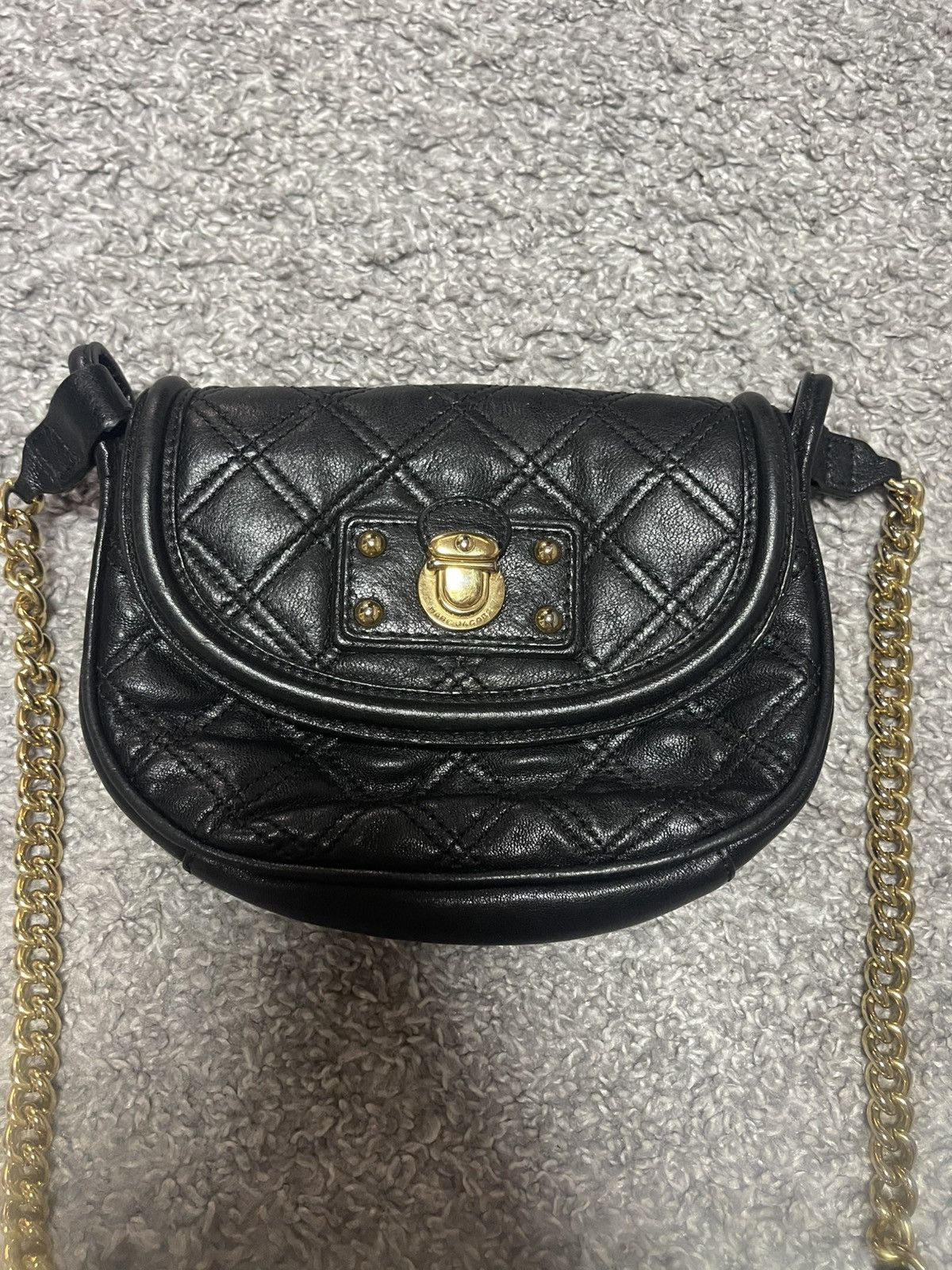 Marc Jacobs Marc Jacobs vintage black leather quitled gold small bag Size ONE SIZE - 1 Thumbnail