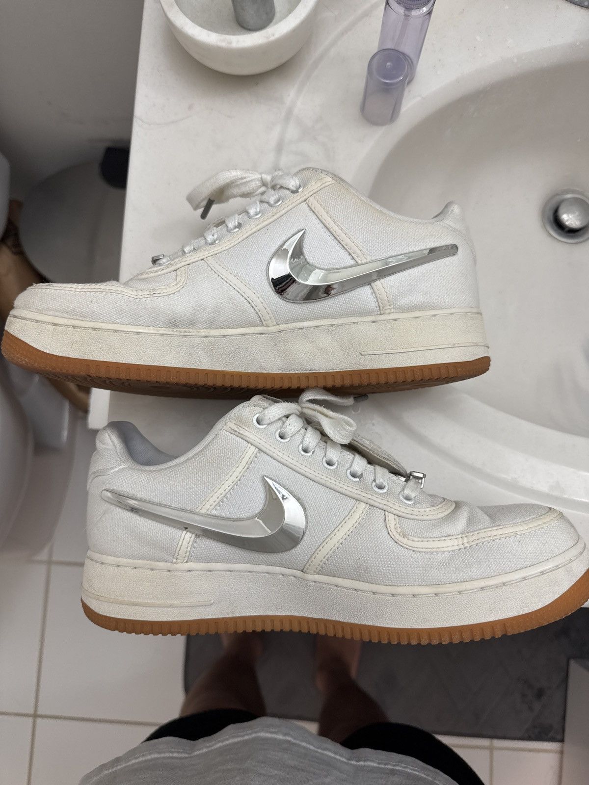 Nike × Travis Scott Travis Scott airforce 1 (white) Size US 9 / EU 42 - 2 Thumbnail