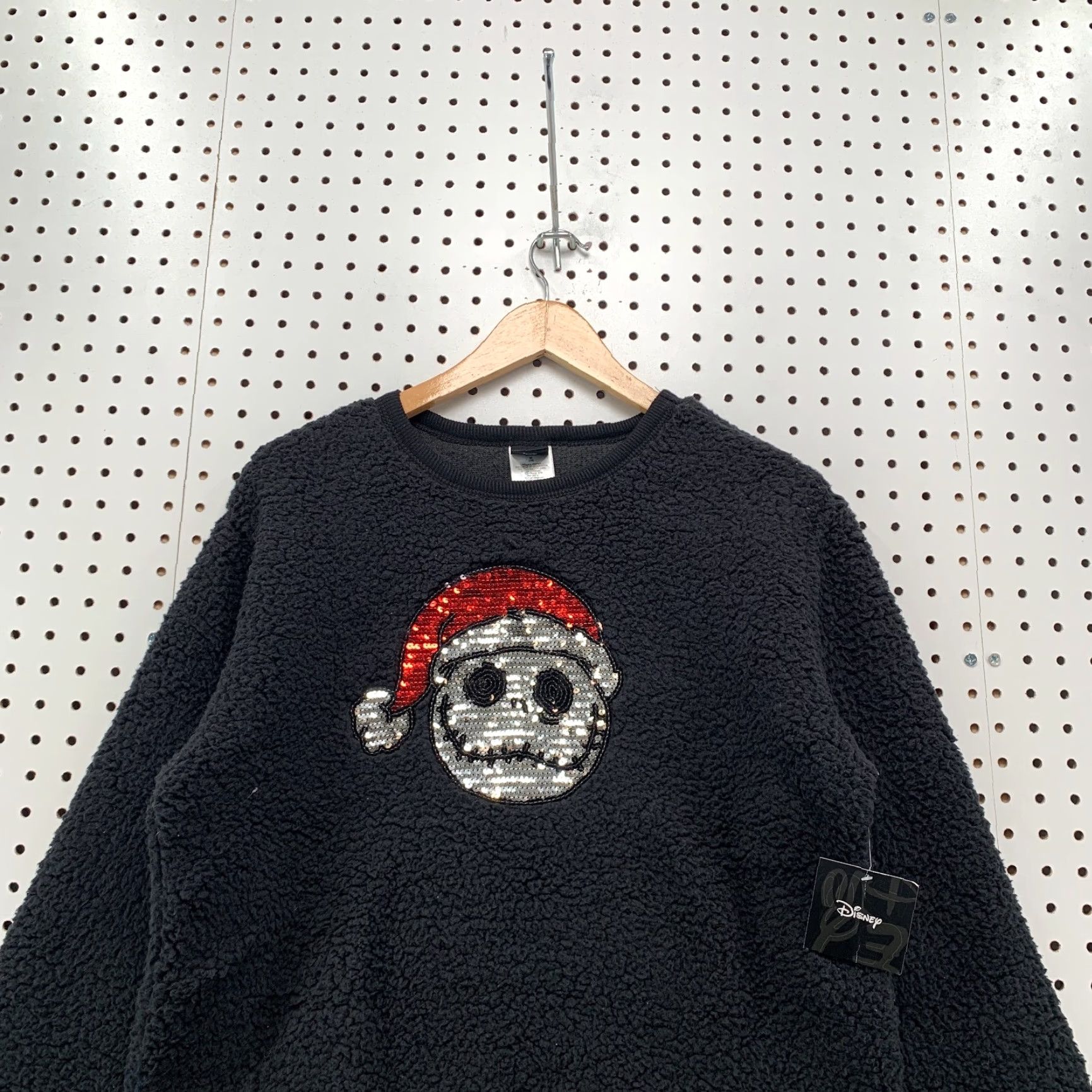 VINTAGE New Disney Nightmare Before Christmas Fleece Sherpa Sweater Womens Medium 21x22 main image 0