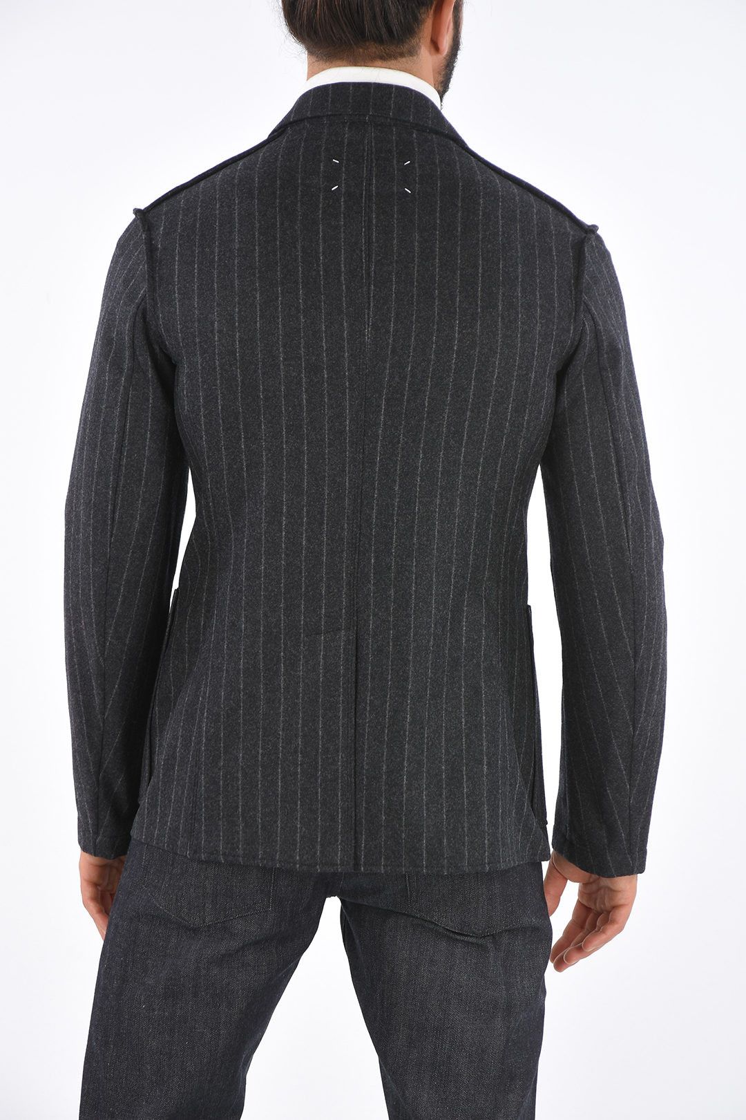 Maison Margiela o1y1124 Double Breasted Jacket in Rear Slit Size US M / EU 48-50 / 2 - 2 Thumbnail