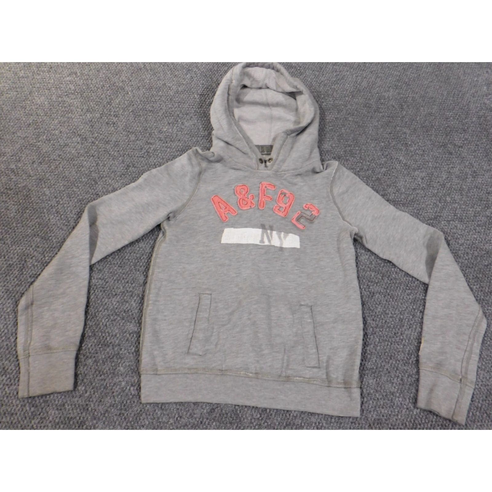 Abercrombie & Fitch VINTAGE Abercrombie & Fitch Hoodie Women Large Pullover Gray Embroidered Logo Size L / US 10 / IT 46 - 4 Thumbnail