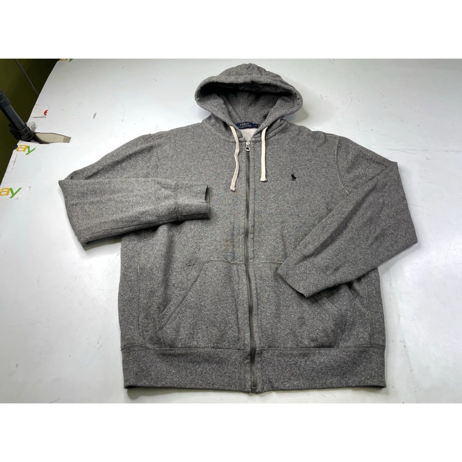 Polo Ralph Lauren Polo Ralph Lauren Hoodie Men XL Full Zip Fleece Gray Cotton Blend Hooded Pockets Drawstring Size US XL / EU 56 / 4 - 2 Thumbnail