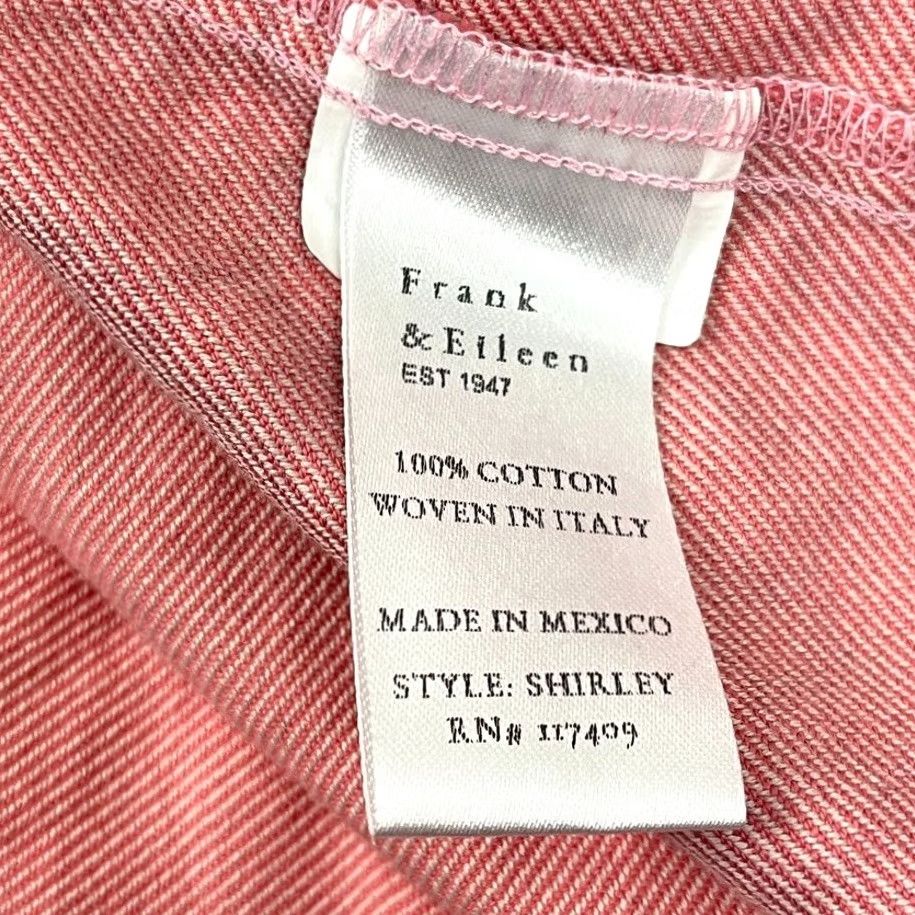 Frank & Eileen VINTAGE Frank & Eileen Shirley Shirt Womens L Oversized Pink Woven Cotton Button Up Prep Size L / US 10 / IT 46 - 5 Thumbnail