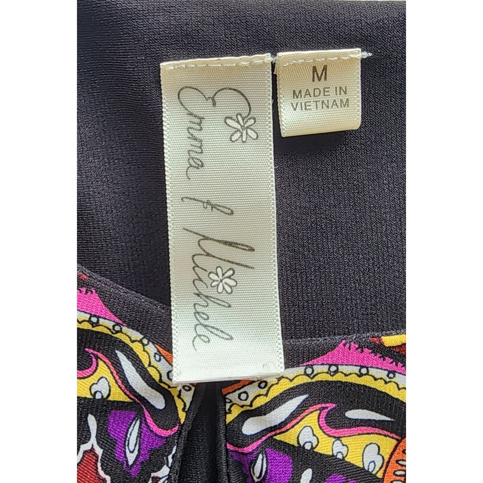 Other Emma & Michele Black Multicolor Paisley Shift Midi Dress Size M / US 6-8 / IT 42-44 - 9 Thumbnail