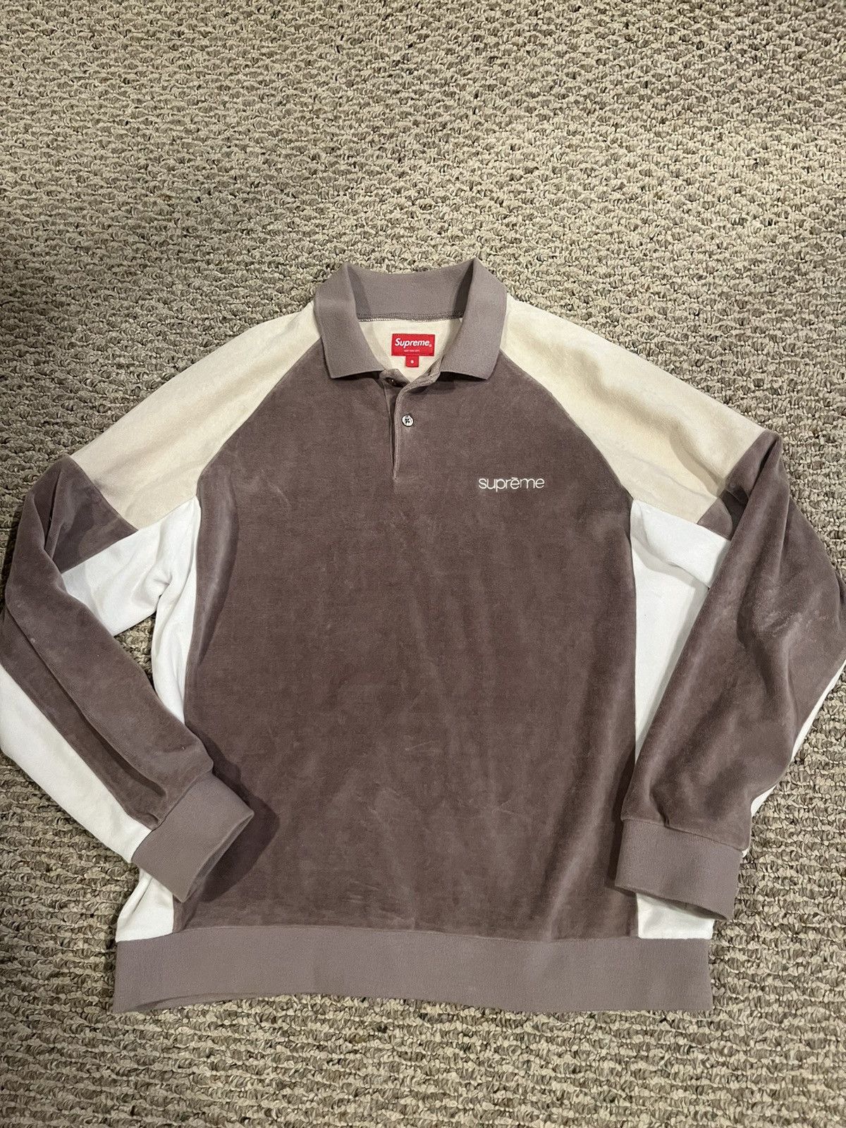トップス Supreme Bleached Velour L/S Polo Supreme Bleached Velour L S Polo (SS21) - $118