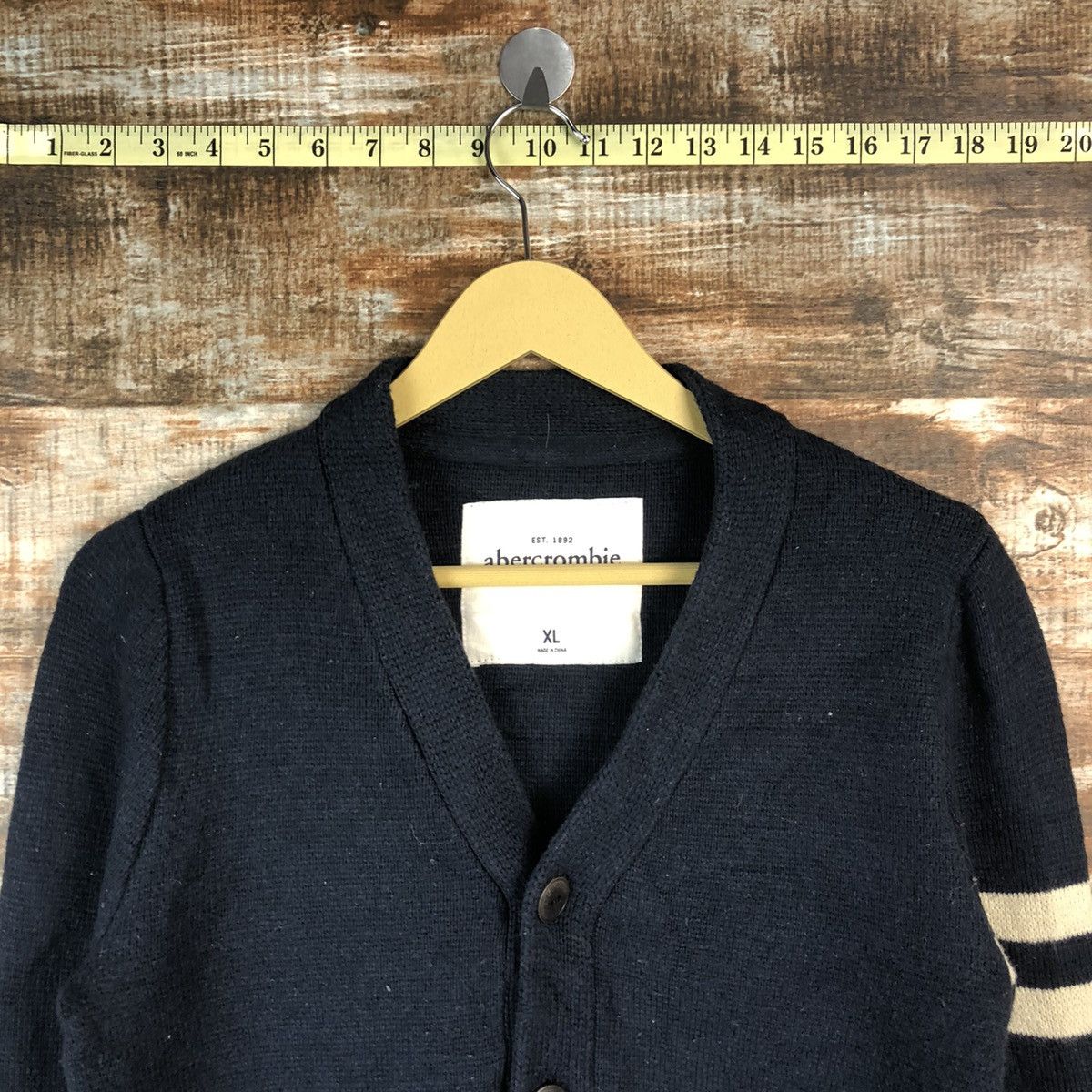 Abercrombie & Fitch × Aran Isles Knitwear Vintage Cardigan Knit Abercrombie & Fitch Black #977 Size US XL / EU 56 / 4 - 4 Thumbnail