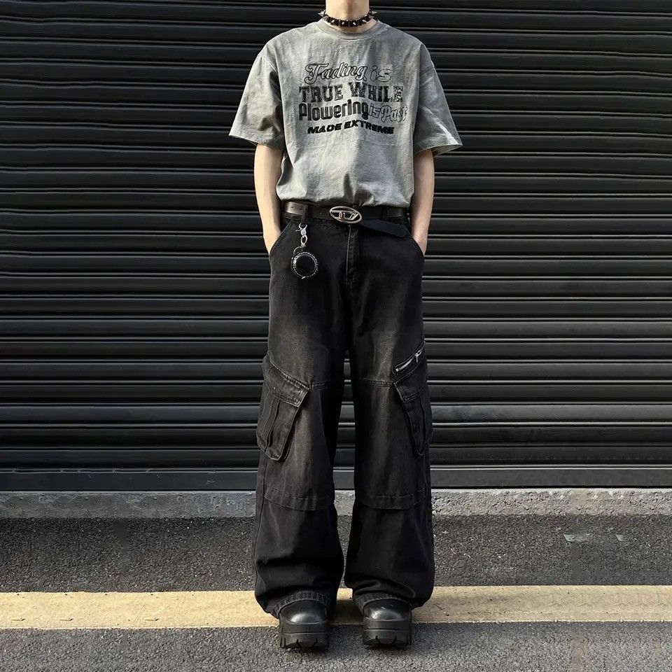 Cargo Jeans Men Baggy Multi-pocket Wide Streetwear