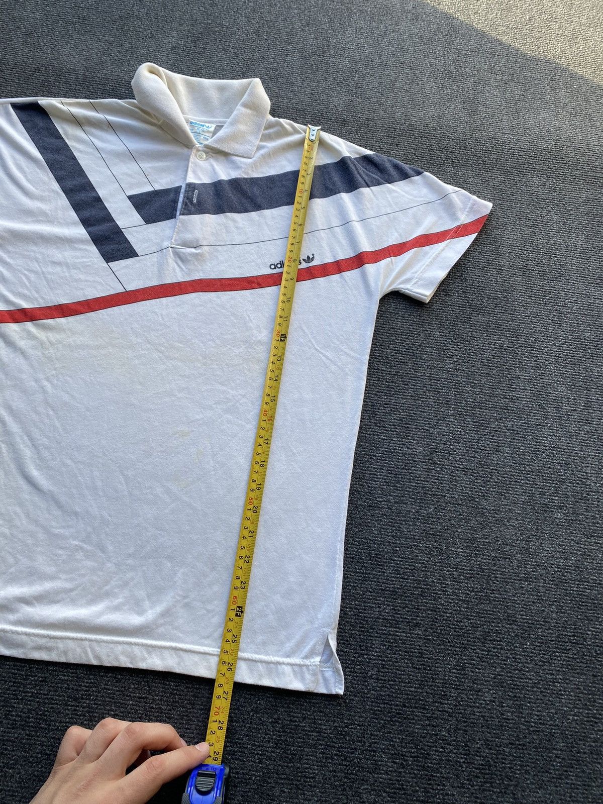 Adidas 🔥80s Adidas Korea Made Asymmetrical Print polos mens m Size US M / EU 48-50 / 2 - 6 Thumbnail