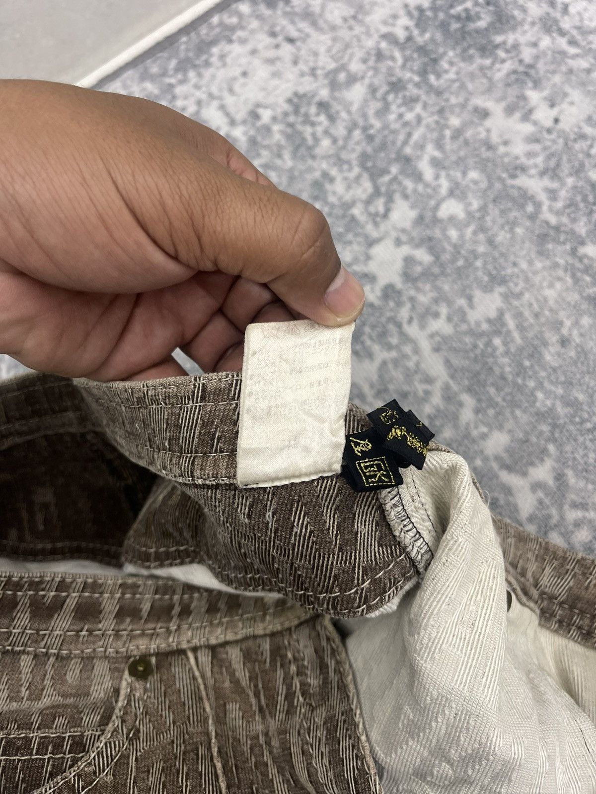 Japanese Brand HKD Manogram Bell Bottom Jeans Size US 27 - 11 Thumbnail