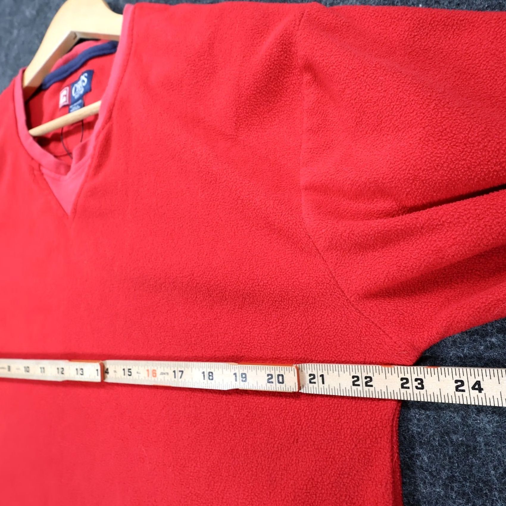 Chaps Chaps Fleece Pullover Mens Large Red V-Neck Long Sleeve Solid Size US L / EU 52-54 / 3 - 3 Thumbnail