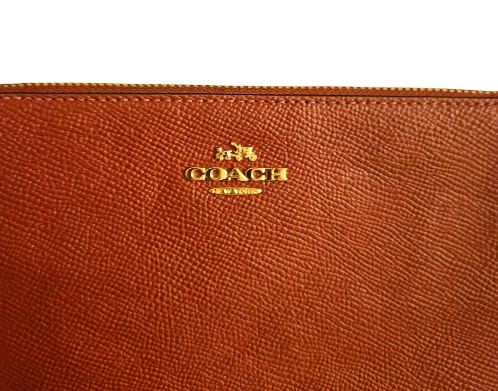 Coach Coach Signature Leather Wristlet Clutch in Burnt Orange Size ONE SIZE - 4 Thumbnail