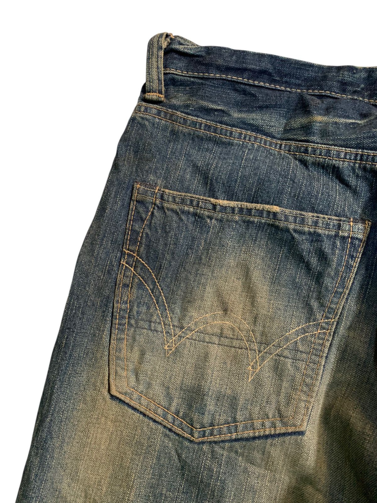 Kapital VINTAGE EDWIN 505Z BAGGY SELVEDGE RUSTY DISTRESSED DENIM Size US 35 - 14 Thumbnail