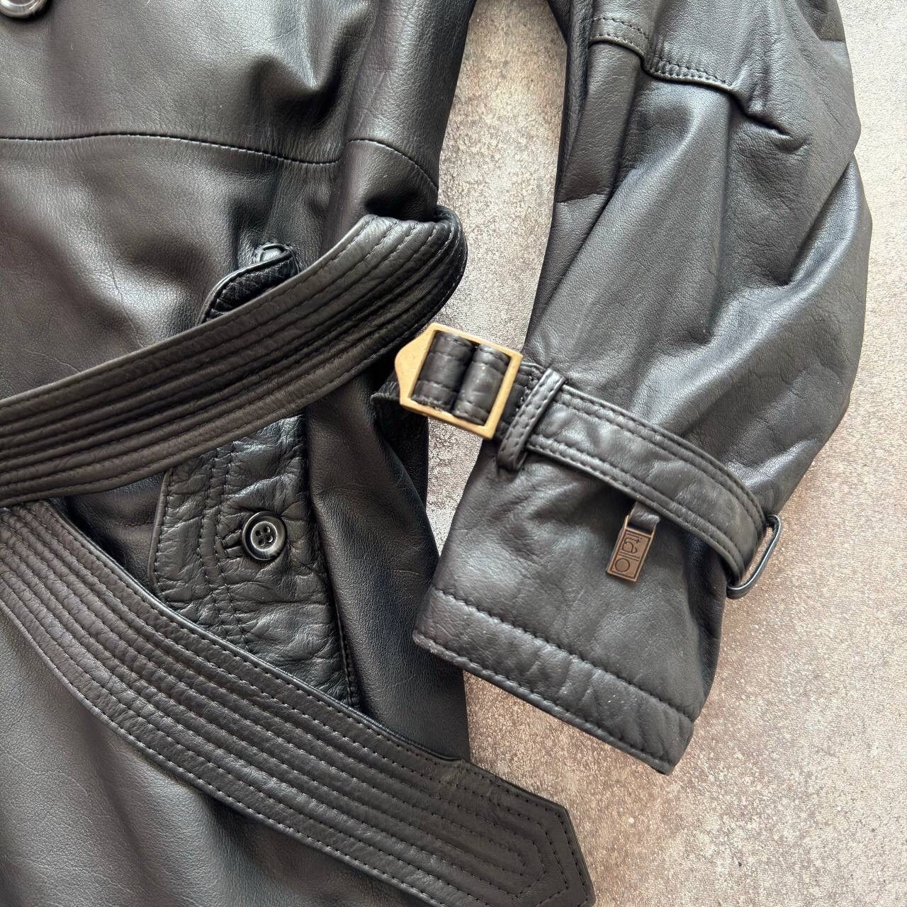 Other 90s Matrix Style Vintage Belted Leather Trench Coat Jacket Size US L / EU 52-54 / 3 - 9 Thumbnail