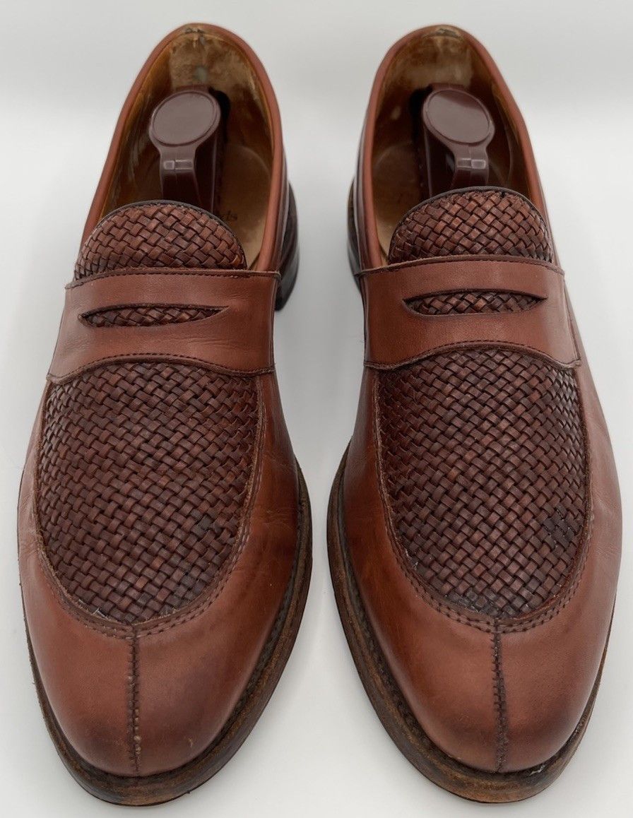 Allen Edmonds Allen Edmonds LEYLAND Chili Brown Leather Penny Loafers 10D Size US 10 / EU 43 - 2 Thumbnail